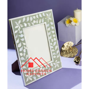 Elegant Design Photo <b>Frame</b> with Stand for Bedroom Green Color Bone Inlay Picture <b>Frames</b> for Living Room Decoration - Product Image 2