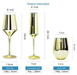 Coupe en verre cristal mariage or doré flûte à champagne verres à vin ensemble avec <span class=keywords><strong>lot</strong></span> rustique - Product Image 5