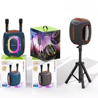 Boîte de karaoké Hopestar Party 600 300W, enceinte portable Bluetooth, enceinte étanche avec 2 micros sans fil, lumière RGB pour le camping