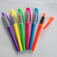Marqueur surligneur ergonomique à pointe biseautée en feutre, couleurs pastel, avec grip en caoutchouc souple, ensemble de couleurs standard