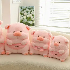 Seduto simpatico cartone animato grasso rosa maiale peluche bambola addormentata morbido cuscino peluche peluche maiale peluche giocattoli di peluche