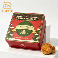 Caja de Hojalata Cuadrada de Calidad Premium a Bajo Precio, Apta para Alimentos, con Diseño Personalizado, para Guardar Galletas y Bizcochos, Ideal para Regalos Navideños