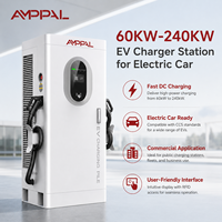 Estación de Carga Rápida DC Amppal de 60KW-240KW, Estación de Carga para Vehículos Eléctricos Comercial de Montaje en Suelo, Compatible con Ocpp