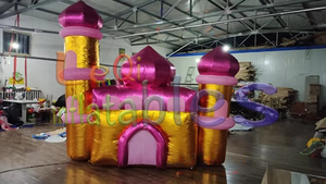 Arche gonflable populaire rose doré brillant pour événements, tunnel d'entrée gonflable pour location de fêtes d'anniversaire - Product Image 5