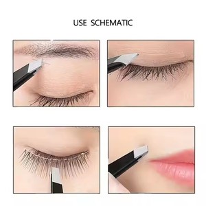 Pinzas Profesionales de Acero Inoxidable para Cejas y Pestañas, Herramienta Negra Puntiaguda para Pestañas - Product Image 2