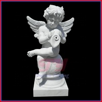 Statue d'enfant en marbre sculpté à la main pour l'intérieur, deux petits garçons nus, statues d'anges Cupidon