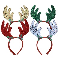 Nouveaux serre-têtes unisexes à sequins en forme de bois de cerf pour femmes, hommes et enfants – Adorables accessoires de cheveux de Noël, cadeaux de décoration de Noël