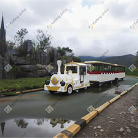 "Parc d'attractions extérieur en acier pour 42 passagers, train électrique touristique sans rail à vendre"