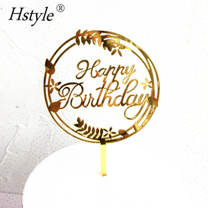 Decorazione per <span class=keywords><strong>Torta</strong></span> 'Happy Birthday' con Foglie Dorate, Topper in Acrilico 'Mr & Mrs' per Cupcake, Accessori per Torte Nuziali, Decorazioni per Feste ed Eventi PQA397 - Product Image 5