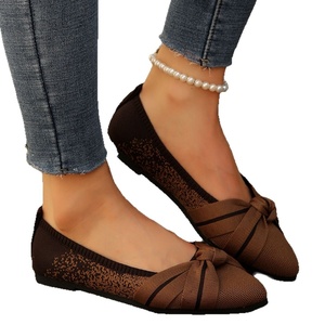 2026 Chaussures plates élégantes pour femmes, à bout pointu, en tricot, décorées d'un nœud, pour mariage, bureau, décontractées et quotidiennes - Product Image 5