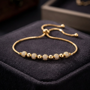 Bracelets de tennis ajustables en laiton plaqué or 18 carats avec zircone cubique et breloques en zircon pour mariages et cadeaux d'anniversaire - Vente en gros - Product Image 2