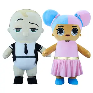 2m 2.6m Funny Cosplay inflatable baby boss mascot costume cartoon character Lol girl dolls mascot for adult