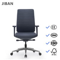 Chaise de bureau pivotante en cuir moderne pour cadres, avec accoudoirs et hauteur réglables, base en alliage d'aluminium, pour bureau à domicile, personnalisable