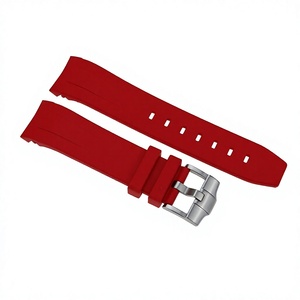Correa de Reloj de Caucho Vulcanizado de Alta Calidad, Color Rojo, Orificios de 1.8mm y 2.5mm, 22mm, Modelo SKX007 - Product Image 1