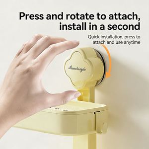 <span class=keywords><strong>Porte</strong></span>-<span class=keywords><strong>savon</strong></span> mural à ventouse avec égouttoir et support pour éponge, sans perçage, pour murs de salle de bain - Product Image 3