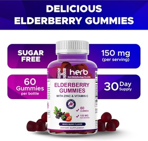ODM/OEM Private Label Adult Immunity-Improving Elderberry Herbal Supplement Gummy <b>Bites</b> Vitamin C Zinc 2 Gummies Per Serving - Product Image 3