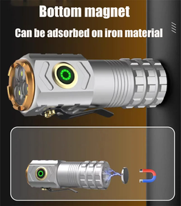 Mini lampe de poche portable ultra-lumineuse, torche rechargeable 18500 avec aimant, puissante, étanche, lampe de poche LED d'urgence pour le camping - Product Image 5