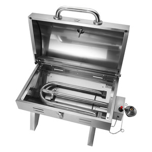 Portable Single Burner Corten Steel <b>Trolley</b> Gas Grill Folding Design Polished Finish Piezoelectric Ignition for Outdoor Camping - Product Image 4
