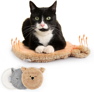 Almohadilla calefactora para mascotas, portátil, segura para <span class=keywords><strong>microondas</strong></span>, instantánea, acogedora, cálida, para perros y gatos, cama cálida suave con dos cubiertas para uso en invierno - Product Image 1