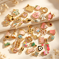 Accessoires de bijoux DIY : Pendentifs Cœur Thème Voyage, Breloques Émaillées en Acier Inoxydable Plaqué Or 18K, Bijoux de Mode