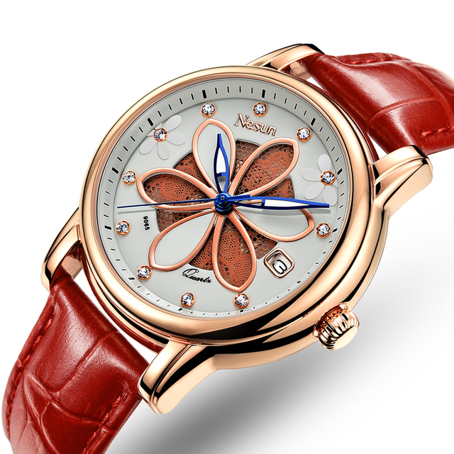 NESUN Quartz Women's Watch: Stylish, Versatile, Water-Resistant, Luminous, Minimalist Ceramic Casual Wristwatch