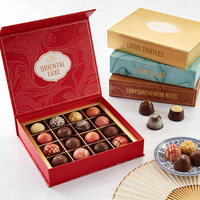 Boîtes en carton magnétiques personnalisées avec logo pour chocolats, avec séparateur, emballages cadeaux vides pour chocolats de mariage