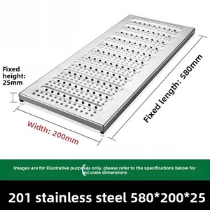 Penutup Saluran Pembuangan Lantai Dapur Komersial, Kisi-kisi Stainless Steel Persegi Panjang Anti Selip Anti Tikus untuk Penggunaan Hotel - Product Image 4
