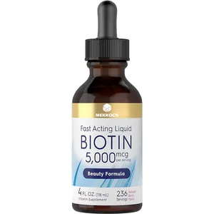 Gotas de biotina líquida de alta calidad y Mejor Precio más competitivas, gel de biotina extra fuerte, gotas sin gluten no transgénicas para vegetarianos