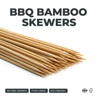 Brochettes jetables biodégradables en bambou naturel - Brochettes en bambou polies, séchées, plates et minimalistes de haute qualité pour barbecue