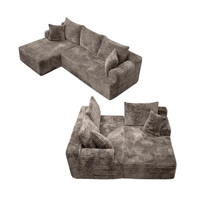 Canapé modulaire sectionnel en forme de L, moderne, en tissu, inclinable, trois places