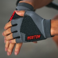 Gants de cyclisme Monton demi-doigts gris, vente en gros, personnalisés, pour hommes, pour vélo de route, sans doigts, rembourrés, tricotés