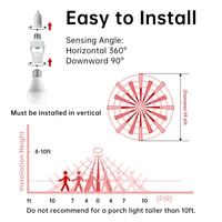 Lámpara de Pared con Sensor de Movimiento Infrarrojo Automático para el Cuerpo Humano, Detector de Movimiento PIR, Base E27, Plástico, CA 220V, 2 Años de Garantía, Dvliil