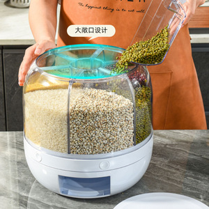 Lin Yu Rotating Multigrain <b>Storage</b> <b>Box</b> 6026 PP Plastic Insect Proof Moisture Proof Sealed Rice Container For Home Use - Product Image 3