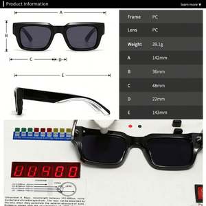 Gafas de Sol Punk de Pierna Ancha con Logotipo Personalizado para Hombre y Mujer, Protección UV400, Lentes Degradadas, Montura Pequeña Cuadrada - Product Image 5