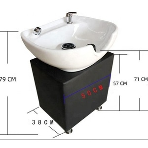 Nouveau <span class=keywords><strong>bac</strong></span> à <span class=keywords><strong>shampoing</strong></span> amovible en céramique, portable pour usage domestique, pour salon de coiffure et barbier, compatible lit de lavage, modèle international - Product Image 2
