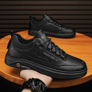 Impala Men's Casual Leather <b>Shoes</b> Round Toe Lace-up EVA Midsole Rubber Outsole All Seasons <b>Walking</b> <b>Style</b> Flat <b>Shoes</b> - Product Image 4