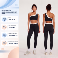 Tenues de sport décontractées pour femmes certifiées GRS, écologiques, anti-transpiration et respirantes, ensembles de yoga festonnés
