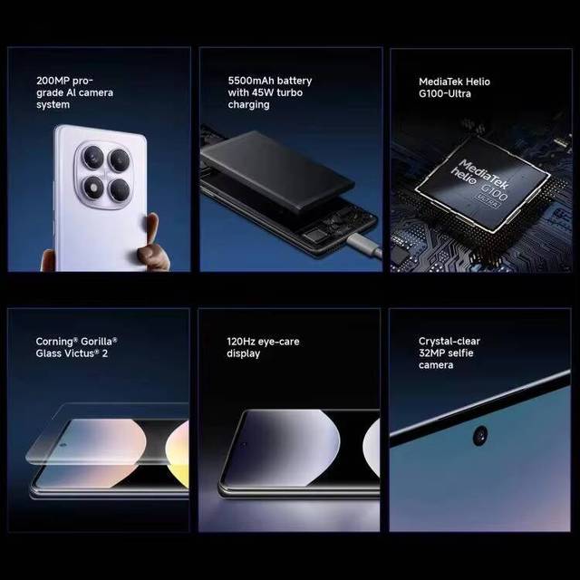 Global Redmi Note 14 Pro 8GB+256GB In-screen Fingerprint 6.67 Inch HyperOS NFC Redmi Note 14 Pro 4G Mobile Phones