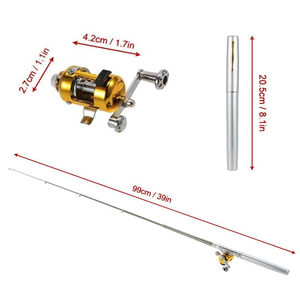 Outdoor Portable Mini Telescopic Pocket <strong>Fish</strong> <strong>Pen</strong>, Aluminum Alloy Fishing <strong>Rod</strong> Pole for Gifting - Product Image 3