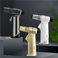 Briquet torche JOBON à flamme jet pour cigares, barbecue et cuisine, en alliage de zinc, avec boîte cadeau, flamme réglable, rechargeable au gaz butane, logo personnalisable