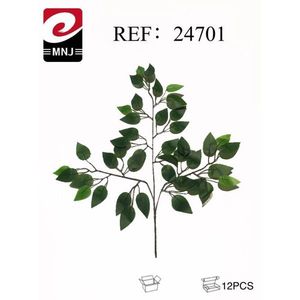 Artificial Banyan Leaves 24701 Green Foliage For Decoration 12Pcs - Product Image 1