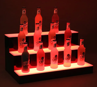 Présentoir à Bouteilles Lumineux à LED, 4 Étagères en Acrylique avec Éclairage LED, Présentoir à Boissons, Étagères Lumineuses pour Bar à Domicile