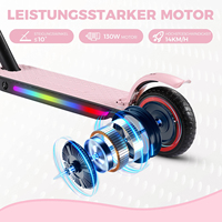 Trottinette électrique pliable pour enfants, 14 km/h, 130 W, 24 V, 2,5 Ah, écran LED numérique, sûre, légère, 6-12 ans, hauteur réglable, populaire