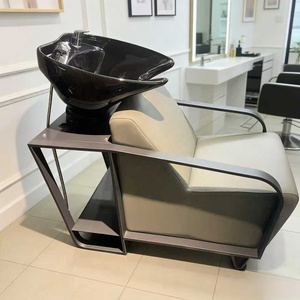 Stylish Grey Salon Shampoo <b>Bed</b> Black Ceramic Shampoo Bowl Commercial Grade Beauty Salon Equipment Hospital Bathroom Warehouse - Product Image 1