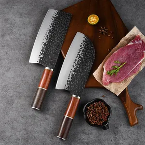 Amazon Hotsale 90Cr18Mov Cleaver Knife Sets Unique Handle Professional American Style Stainless Steel Kitchen Chef Knives Set