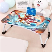 Table d'ordinateur portable pliable pour enfants avec poignée, motif dessin animé, moulée par injection, pour lit