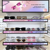 Écran LCD de barre étirée de 28 pouces de qualité supérieure, montage mural, publicité Android pour la publicité sur les étagères des supermarchés, magasin de détail