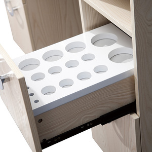 Nail <b>Table</b> <b>With</b> Storage Drawers And Caster <b>Wheels</b> For Office Use 3478 - Product Image 4