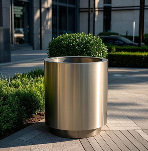 Jardinera Moderna Cuadrada para Exteriores, de Acero Inoxidable con Recubrimiento en Polvo, para Calles Comerciales, Cafeterías, Jardines Domésticos - Product Image 5