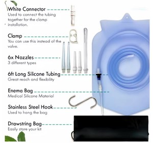 Kit de Bolsa de Enema de Silicona Reutilizable para el Cuidado de la Salud en el Hogar, para Ducha y Limpieza de Colon, Juego de Bolsas de Enema de Colores - Product Image 4